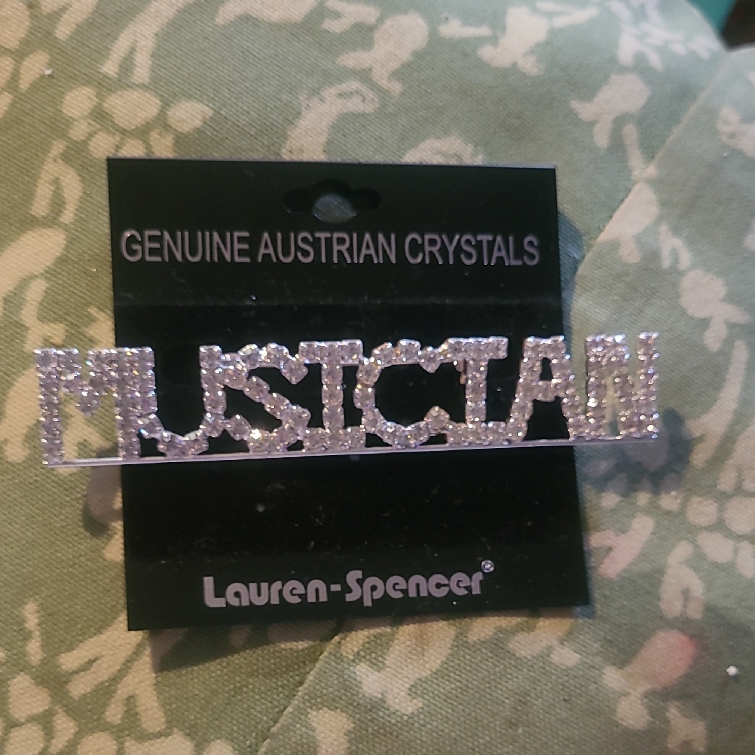 Silver 'Musician' Brooch With Crystals